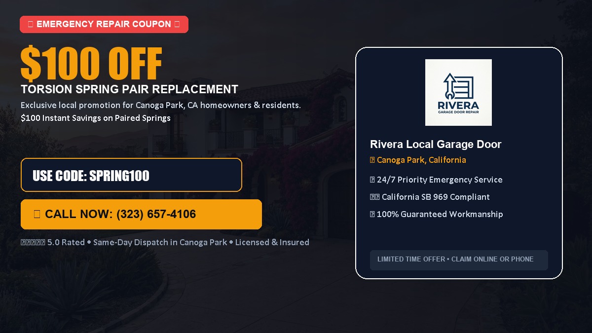 $100 OFF Heavy-Duty Torsion Spring Pair Replacement in Canoga Park, CA